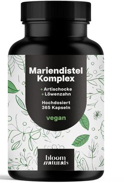 Bloom Naturals Leber Komplex Kapseln Hochdosiert - 365 Kapseln - 6 Monate Vorrat