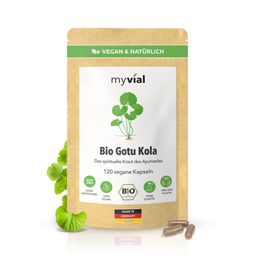 myvial® Bio Gotu Kola Kapseln - 120 Stück Centella asiatica (Tigergras, Brahmi) - vegan