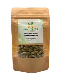 Kräutereck Kräuterkapseln Hund – Essensfreude | mit Tausendguldenkraut, Wermut & mehr