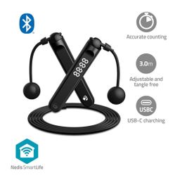 Nedis SmartLife Outdoor-Sport / Sprungseil / Bluetooth® / Dual Hall sensor / LED-Anzeige / PVC / 3.