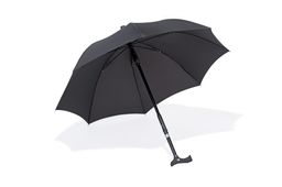 Ossenberg Stockschirm TWIN – 2‑in‑1 Gehstock & Regenschirm, bis 100 kg, sturmfest, Softgriff