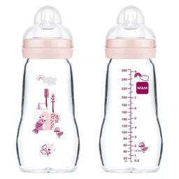 MAM Babyflasche aus Glas Feel Good matt, rosa, von Geburt an