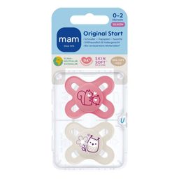 MAM Original Start Silikonschnuller 0-2 Monate, pink/beige