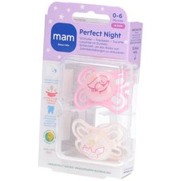 MAM Perfect Night Silikonschnuller 0-6 Monate, rosa/creme