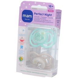 MAM Perfect Night Silikonschnuller 16+ Monate, mint/creme
