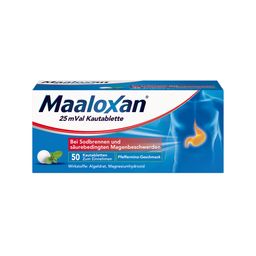 Maaloxan Kautabletten bei Sodbrennen  & säurebedingten Magenschmerzen | Akuthilfe | Schützt den Magen | Einfach zu Kauen