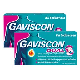 GAVISCON® Dual 250 mg / 106,5 mg / 187,5 mg Kautabletten bei Sodbrennen & Magendruck Sparset