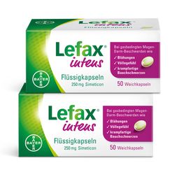 Lefax intens Flüssigkapseln – bei gasbedingten Beschwerden wie Blähungen, Völlegefühl und krampfartigen Bauchschmerzen