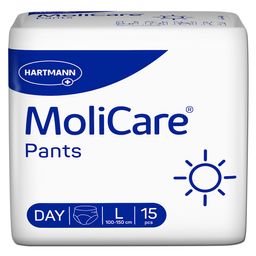 MoliCare Pants Day Inkontinenzhosen: diskreter Schutz am Tag bei mittlerer Inkontinenz, Gr. L (100-150cm Hüftumfang)