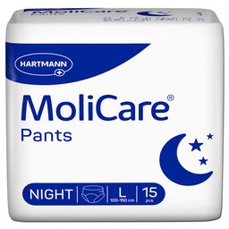 MoliCare Pants Night Inkontinenzhosen: sicherer Schutz in der Nacht bei mittlerer Inkontinenz, Gr. L (100-150cm Hüftumfang)
