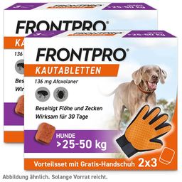 FRONTPRO® Kautablette gegen Zecken und Flöhe für Hunde (>25-50kg)