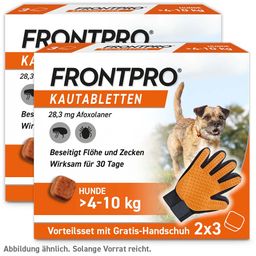 FRONTPRO® Kautablette gegen Zecken und Flöhe für Hunde (>4-10kg)