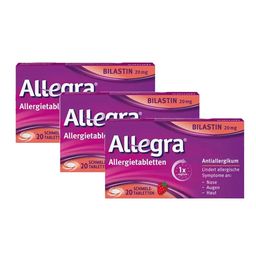 Allegra Schmelztabletten bei Heuschnupfen und ganzjährigen Allergien | Praktisch für unterwegs | Schmelzen auf der Zunge
