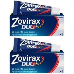 Zovirax Duo Creme bei Lippenherpes. 5 % Aciclovir, 1 % Hydrocortison. 2 g Tube