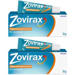Zovirax Lippenherpescreme. 5 % Aciclovir. 2 g Packung.