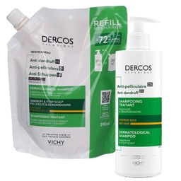 Vichy Dercos Anti-Schuppen Shampoo Set für normale bis trockene Kopfhaut (Original + Nachfüllpack)