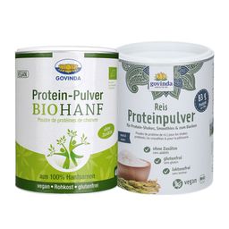 govinda Reis-Proteinpulver + Govinda Protein-Pulver BioHanf