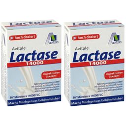 Avitale Lactase 14.000 FCC-Tabletten im Spender macht Milchprodukte bekömmlicher