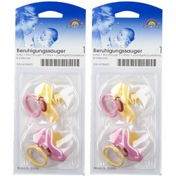 Baby-Frank® Beruhigungssauger Latex 0-6 Monate gelb/rot