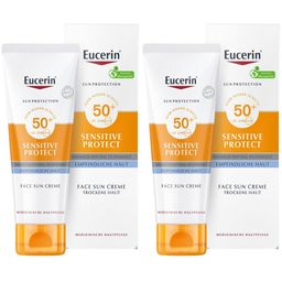 Eucerin® Sensitive Protect Face Sun Creme LSF 50+ – sehr hoher Sonnenschutz für trockene und empfindliche Gesichtshaut - Jetzt 20 % mit dem Code eucerin20 sparen