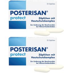 Posterisan protect Hämorrhoidenzäpfchen bei Reizungen, als Hautschutz und zur Prophylaxe, 25 Stk