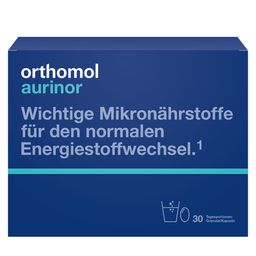 Orthomol Aurinor - unterstützt den Energiestoffwechsel - mit Omega-3-Fettsäure, Vitamin C, Magnesium und Zink - Granulat/Kapseln