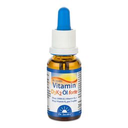 Dr. Jacob's Vitamin D3K2 Öl forte 2000 IE/50 mcg D3+K2 hochdosiert 640 Tropfen