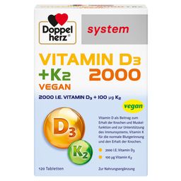 Doppelherz® system Vitamin D3 + K2 2000 Vegan