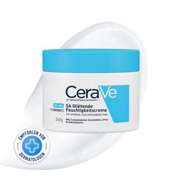 CeraVe SA Urea Glättende Feuchtigkeitscreme bei trockener, rauer und unebener Haut am Körper + Hydrating Cleanser 20ml GRATIS