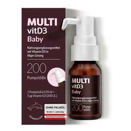 MULTIvitD3 Baby – Vitamin D3 für Babys und Kleinkinder mit praktischer und leicht anzuwendender Dosierpumpe