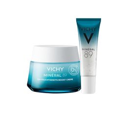 Vichy Minéral 89 72H Feuchtigkeits-Boost Creme für normale Haut. Mit Mineralien, langkettiger Hyaluronsäure, Niacinamid (B3) und Squalan + Vichy Minéral 89 Booster 10ml Mini GRATIS