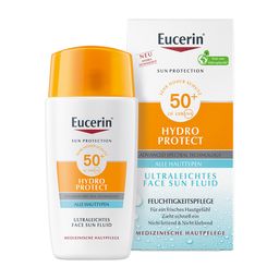 Eucerin® Hydro Protect Ultraleichtes Face Sun Fluid LSF 50+ + Eucerin After Sun 50ml GRATIS