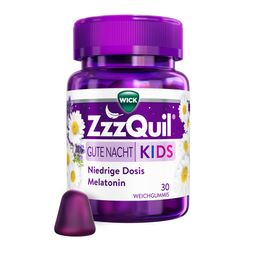 WICK ZzzQuil Gute Nacht KIDS, Weichgummis mit Melatonin - Jetzt 20% mit dem Code wick20 sparen*