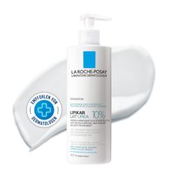 La Roche Posay Lipikar Lait Urea 10 %: Feuchtigkeitsspendende Körperlotion mit 10 % Urea für sehr trockene Haut - Jetzt 20% sparen mit Code "dermo20" + Mini Toleriane Sensitive Creme 15ml GRATIS