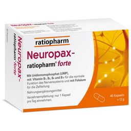 Neuropax-ratiopharm forte mit Uridinmonophosphat (UMP), Vitamin B12 und Folsäure zur Unterstützung der Nervenregeneration