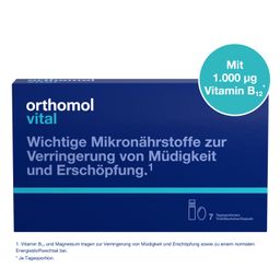 Orthomol Vital - Mikronährstoffe bei Müdigkeit und Erschöpfung - mit B-Vitaminen, Omega-3 und Magnesium - Trinkampullen/Kaps.