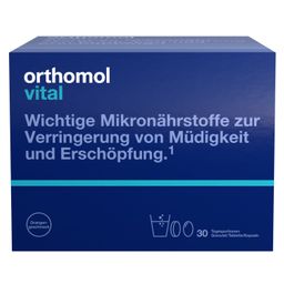 Orthomol Vital - Mikronährstoffe bei Müdigkeit und Erschöpfung - mit B-Vitaminen, Omega-3 und Magnesium - Granulat Orange - Jetzt 10% mit dem Code orthomol10 sparen*
