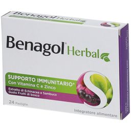 Benagol® Herbal Supporto Immunitario con Vitamina C e Zinco Gusto Frutti di Bosco