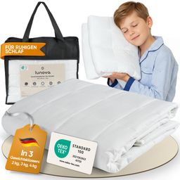 LUNOVA Gewichtsdecke Kinder 4kg 135x200cm - Oekotex-Baumwolle Waschbar Therapiedecke WeightedBlanket