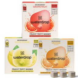 waterdrop® Microdrink Zitrusfrüchte Trio – Orange, Zitrone & Grapefruit Getränkewürfel mit Vitaminen