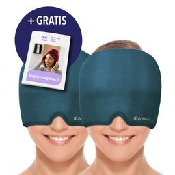 IEA Medical Migränemaske blau Doppelpack mit 2 Migränetagebüchern