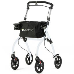 Helavo Wohnungsrollator 60 cm schmal Indoor Rollator mit Tablett & Korb