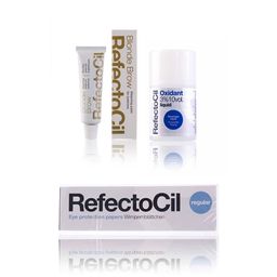 Refectocil Blondierpaste Blonde Brow & Oxidant flüssig 3% & Wimpernblättchen Set