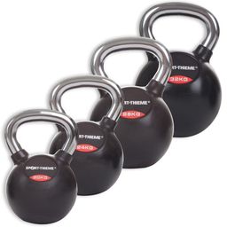 Sport-Thieme Kettlebell-Set Gummiert mit glattem Chrom-Griff