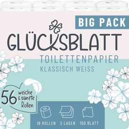 Glücksblatt Toilettenpapier Klassisch Weiss BIG PACK