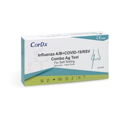 CorDX 4in1 Antigentest für Influenza A/B + COVID-19 + RSV + GRATIS NANO FFP2