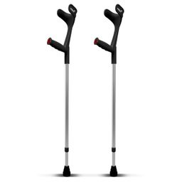 2x Krücken Klassiker (Paar) - Ossenberg Gehhilfen Unterarmgehstützen in Schwarz