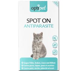 OptiPet Spot on für Katzen, gegen Zecken, Milben & Flöhe, Für alle Katzenrassen geeignet