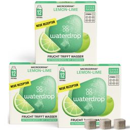 waterdrop® Microdrink Lime Trio – Erfrischende Zitrone-Limette Getränkewürfel mit Vitaminen