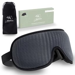 OMNIRELEXX® Atmungsaktive 3D SCHLAFMASKE inkl. Reisebeutel (Grau)